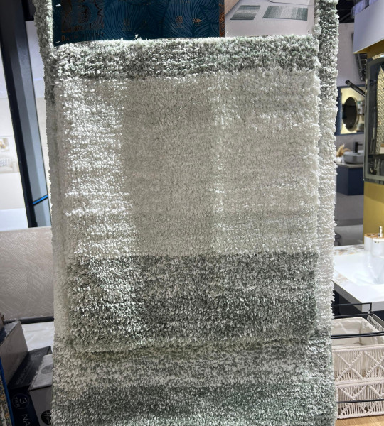 Sage Green & White Bath Mat