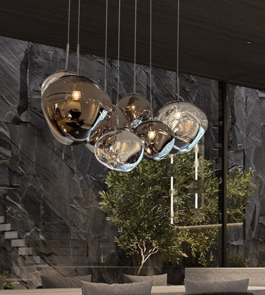 Molten Glass Orb Pendant Light