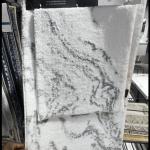 Tahari Green & White Plush Bathroom Rug