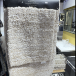 White & beige two piece bath mat